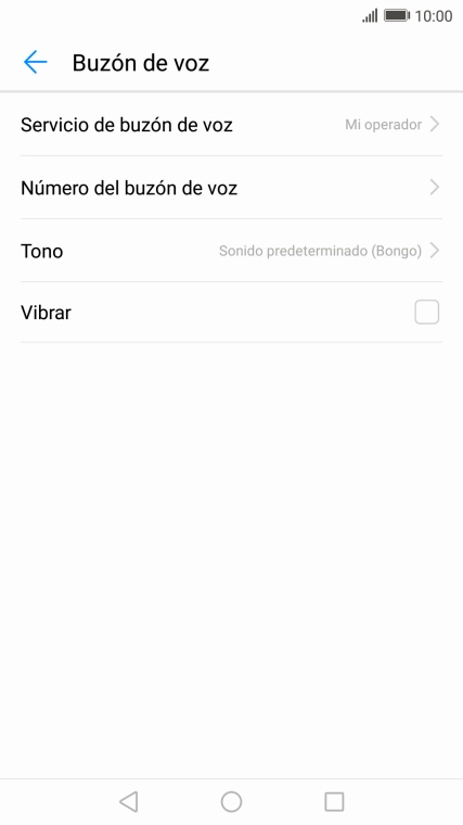 Pulsa Número del buzón de voz.
