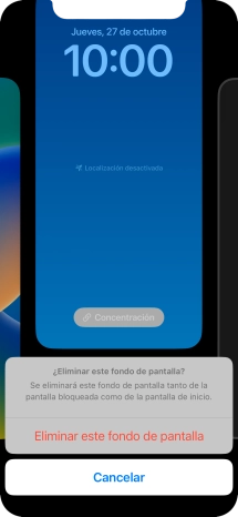 Pulsa Eliminar este fondo de pantalla. Pulsa Eliminar este fondo de pantalla.
