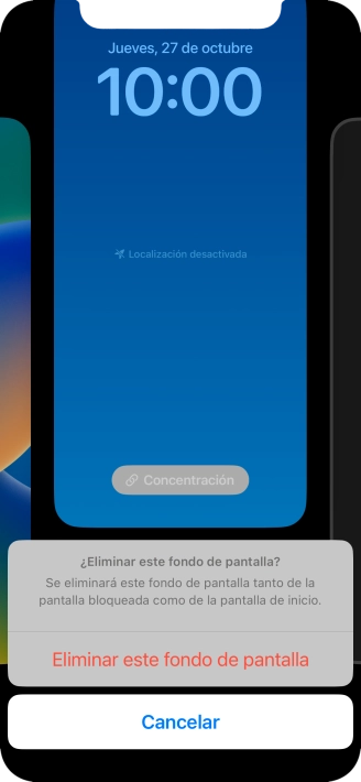 Pulsa Eliminar este fondo de pantalla. Pulsa Eliminar este fondo de pantalla.