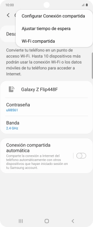 Pulsa Configurar Conexión compartida.