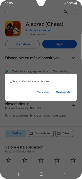 Pulsa Desinstalar. Pulsa Desinstalar.
