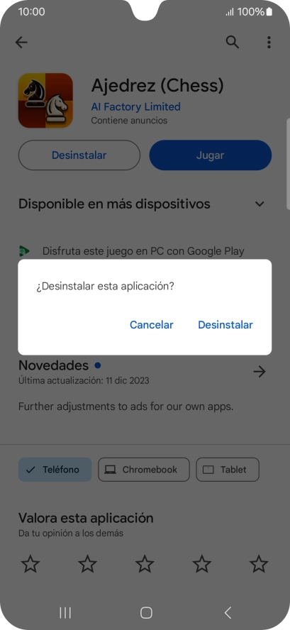 Pulsa Desinstalar. Pulsa Desinstalar.
