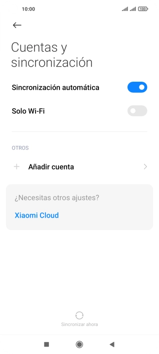 Pulsa Añadir cuenta. Pulsa Añadir cuenta.