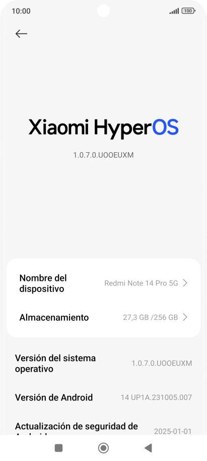 Pulsa Xiaomi HyperOS. Si hay una versión de software nueva disponible, aparecerá ahora en la pantalla. Sigue las indicaciones de la pantalla para actualizar el software del teléfono. Pulsa Xiaomi HyperOS. Si hay una versión de software nueva disponible, aparecerá ahora en la pantalla. Sigue las indicaciones de la pantalla para actualizar el software del teléfono.