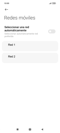 Pulsa la red deseada. Pulsa la red deseada.