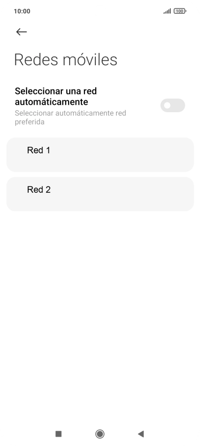 Pulsa la red deseada. Pulsa la red deseada.