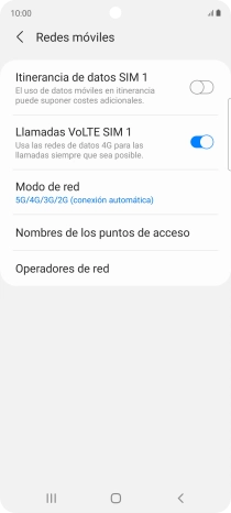 Pulsa Modo de red.