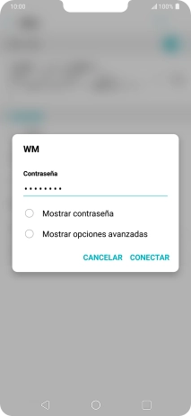 Introduce la contraseña de la red wifi y pulsa CONECTAR.