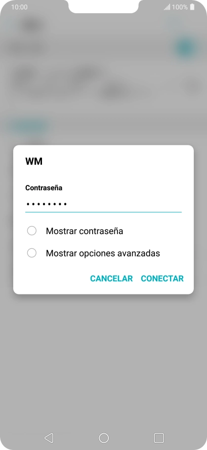 Introduce la contraseña de la red wifi y pulsa CONECTAR.