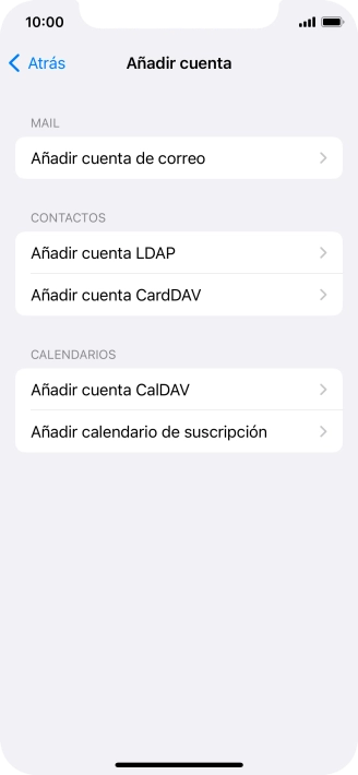 Pulsa Añadir cuenta de correo. Pulsa Añadir cuenta de correo.