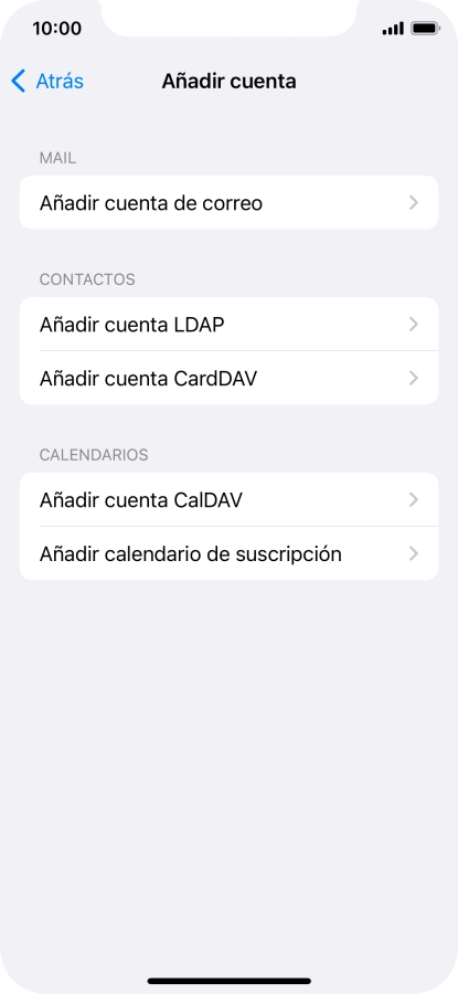 Pulsa Añadir cuenta de correo. Pulsa Añadir cuenta de correo.
