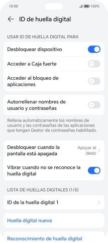 Pulsa el indicador junto a los ajustes deseados para activarlos o desactivarlos. Pulsa el indicador junto a los ajustes deseados para activarlos o desactivarlos.