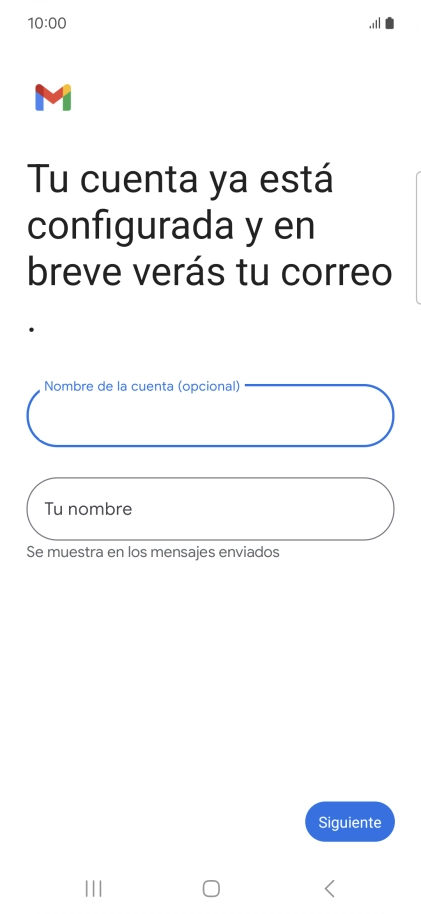 Pulsa Tu nombre e introduce el nombre del remitente. Pulsa Tu nombre e introduce el nombre del remitente.