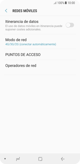 Pulsa PUNTOS DE ACCESO.