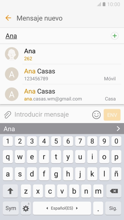 Pulsa el contacto deseado.