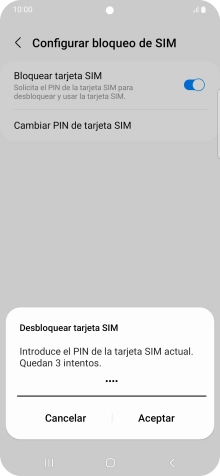 Introduce tu código PIN y pulsa Aceptar. Introduce tu código PIN y pulsa Aceptar.