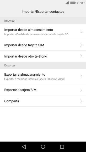 Pulsa Importar desde tarjeta SIM.