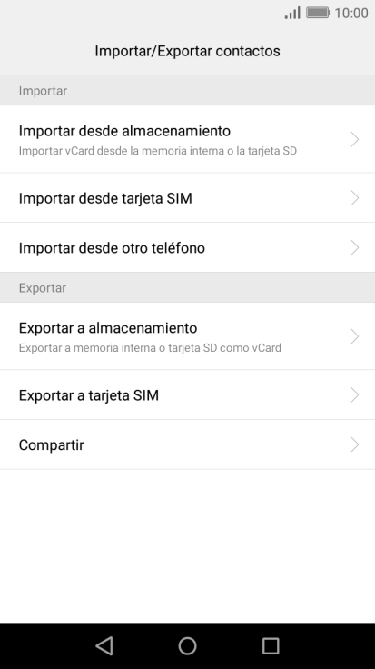 Pulsa Importar desde tarjeta SIM.