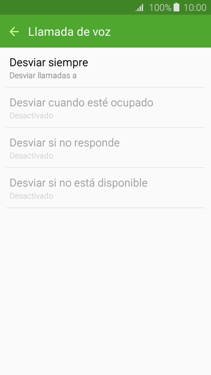 Pulsa el tipo de desvío deseado. Pulsa el tipo de desvío deseado.