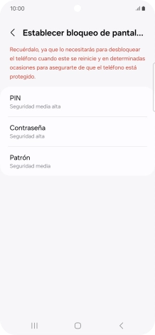 Pulsa el código de seguridad deseado y sigue las indicaciones de la pantalla para crear un código de seguridad del teléfono adicional. Pulsa el código de seguridad deseado y sigue las indicaciones de la pantalla para crear un código de seguridad del teléfono adicional.