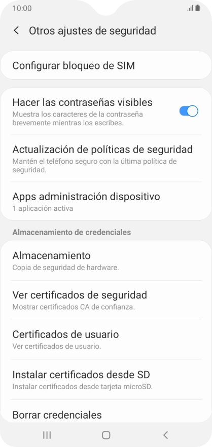 Pulsa Configurar bloqueo de SIM. Pulsa Configurar bloqueo de SIM.