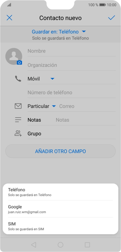 Pulsa Teléfono.