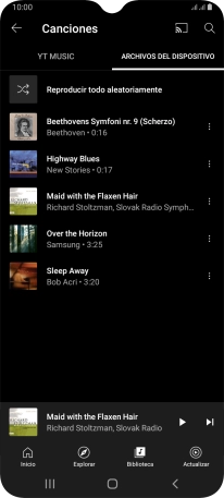 Pulsa el archivo de música deseado. Pulsa el archivo de música deseado.