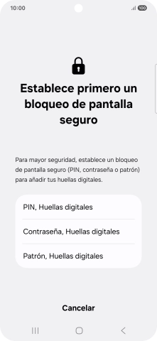 Pulsa el código de seguridad deseado y sigue las indicaciones de la pantalla para crear un código de seguridad del teléfono adicional. Pulsa el código de seguridad deseado y sigue las indicaciones de la pantalla para crear un código de seguridad del teléfono adicional.