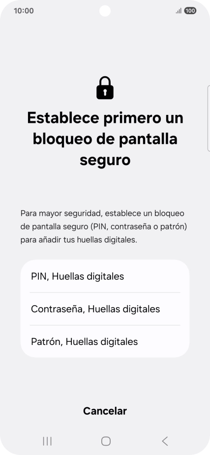 Pulsa el código de seguridad deseado y sigue las indicaciones de la pantalla para crear un código de seguridad del teléfono adicional. Pulsa el código de seguridad deseado y sigue las indicaciones de la pantalla para crear un código de seguridad del teléfono adicional.