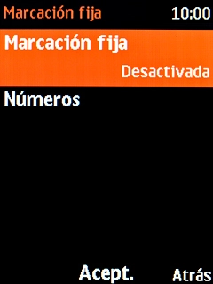 Selecciona Marcación fija.
