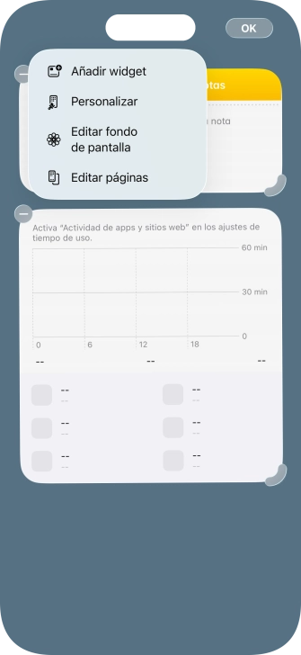 Pulsa Añadir widget. Pulsa Añadir widget.