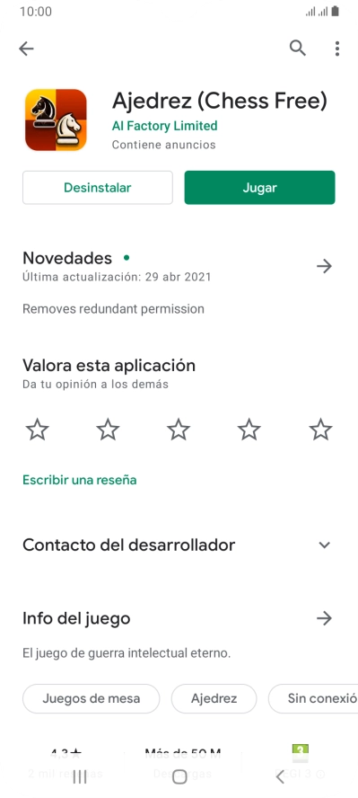 Pulsa Desinstalar.