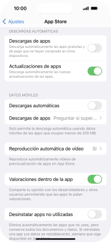 Pulsa el indicador junto a los tipos de contenido deseados para activar o desactivar la función.