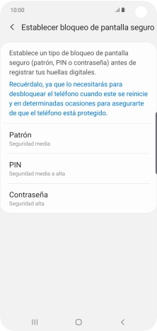 Pulsa el código de seguridad deseado y sigue las indicaciones de la pantalla para crear un código de seguridad del teléfono adicional. Pulsa el código de seguridad deseado y sigue las indicaciones de la pantalla para crear un código de seguridad del teléfono adicional.