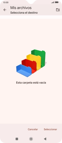Si deseas crear una nueva carpeta, pulsa el icono de nueva carpeta y sigue las indicaciones de la pantalla para crearla. Si deseas crear una nueva carpeta, pulsa el icono de nueva carpeta y sigue las indicaciones de la pantalla para crearla.