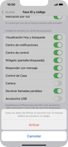 Si activas la función, pulsa Activar. Si activas la función, pulsa Activar.