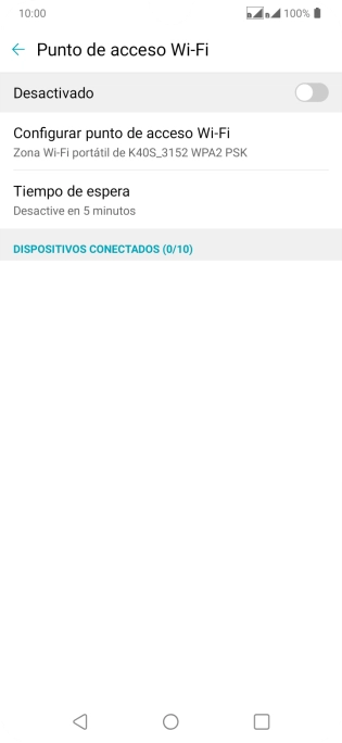 Pulsa Configurar punto de acceso Wi-Fi. Pulsa Configurar punto de acceso Wi-Fi.