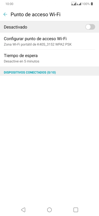 Pulsa Configurar punto de acceso Wi-Fi. Pulsa Configurar punto de acceso Wi-Fi.