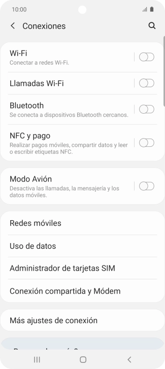 Pulsa Redes móviles.