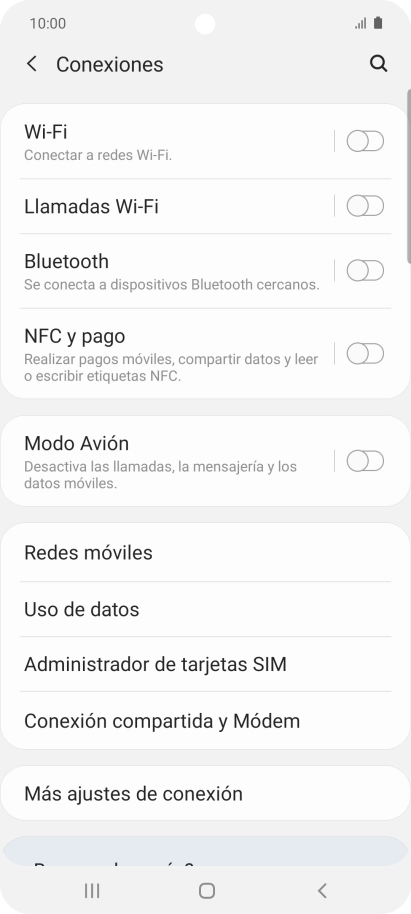 Pulsa Redes móviles.