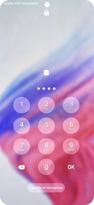 Si es necesario desbloquear la tarjeta SIM, introduce el código PIN y pulsa OK. Si es necesario desbloquear la tarjeta SIM, introduce el código PIN y pulsa OK.