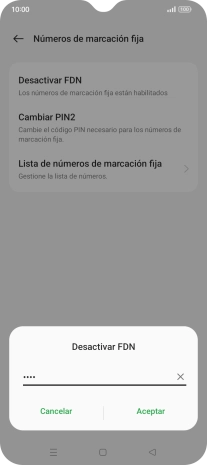 Introduce el código PIN2 y pulsa Aceptar. Introduce el código PIN2 y pulsa Aceptar.