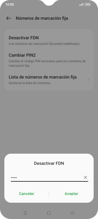 Introduce el código PIN2 y pulsa Aceptar. Introduce el código PIN2 y pulsa Aceptar.