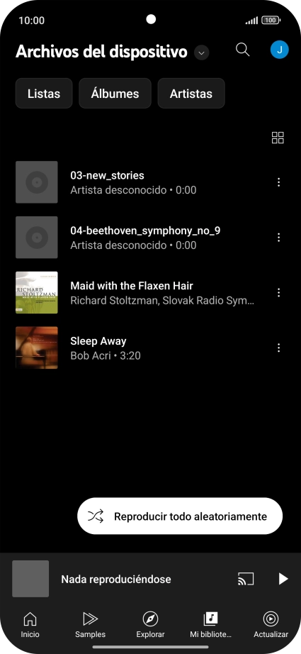 Pulsa el archivo de música deseado. Pulsa el archivo de música deseado.