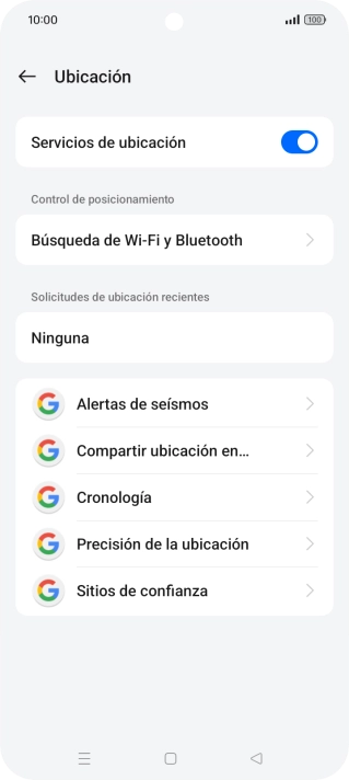 Pulsa Precisión de la ubicación. Pulsa Precisión de la ubicación.