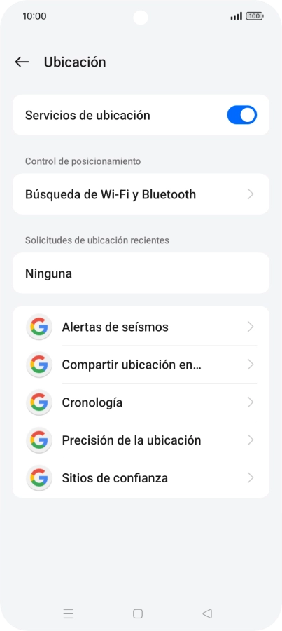 Pulsa Precisión de la ubicación. Pulsa Precisión de la ubicación.