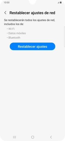 Pulsa Restablecer ajustes. Pulsa Restablecer ajustes.