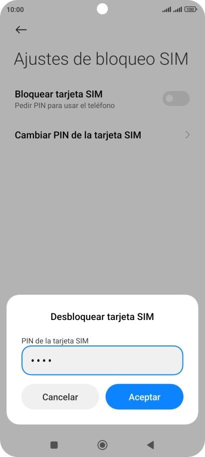 Introduce tu código PIN y pulsa Aceptar. Introduce tu código PIN y pulsa Aceptar.