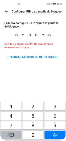 Pulsa CAMBIAR MÉTODO DE DESBLOQUEO. Pulsa CAMBIAR MÉTODO DE DESBLOQUEO.