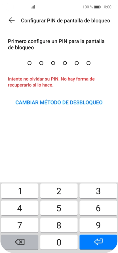 Pulsa CAMBIAR MÉTODO DE DESBLOQUEO. Pulsa CAMBIAR MÉTODO DE DESBLOQUEO.